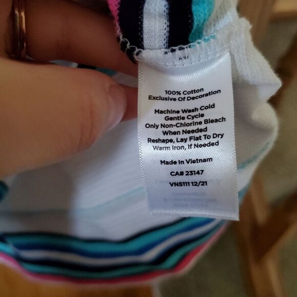 T by Talbots Tie Detail Stripe Top Size XL - Picture 5 of 6